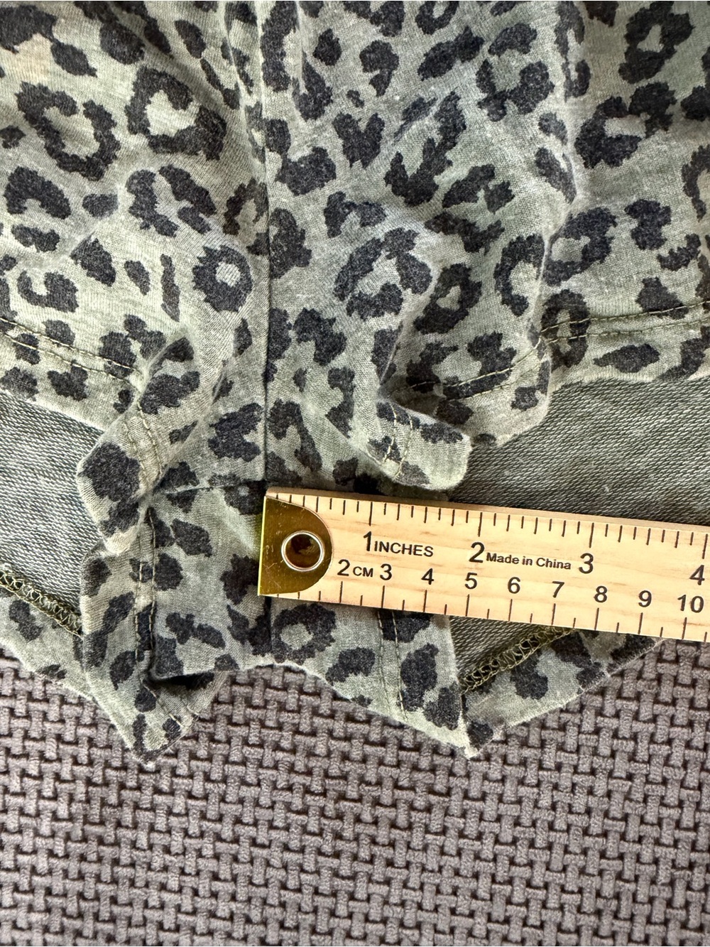 Leopard Lounge Set Maronie Olive Green Oversized Top Drawstring Shorts S Boho - Picture 11 of 14